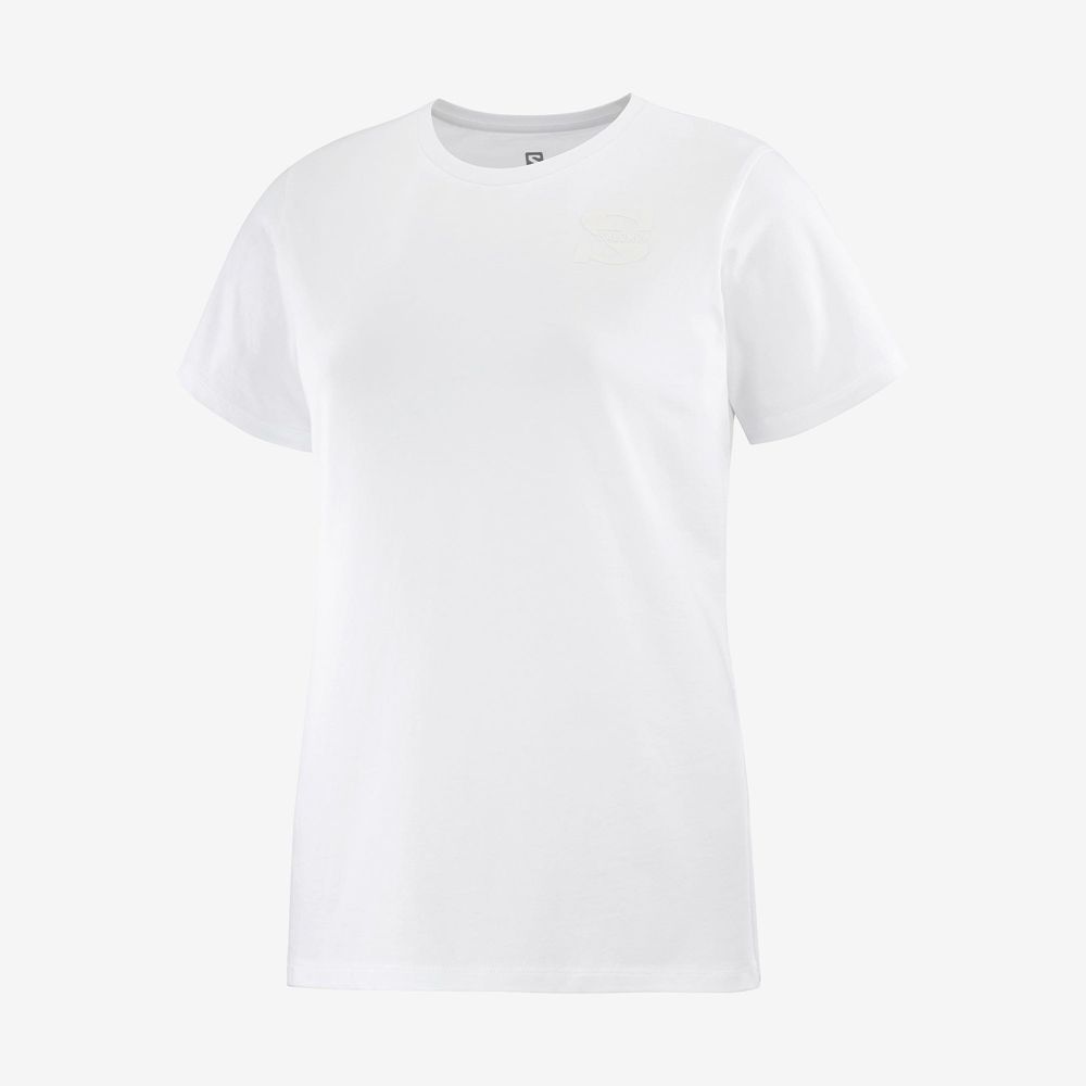 Salomon Israel OUTLIFE SMALL LOGO SS W - Womens T shirts - White (CRTS-81576)